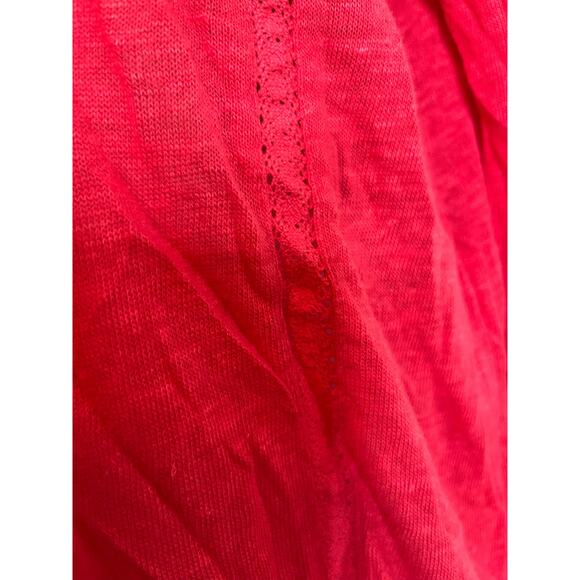 Cable & Gauge linen blend tunic M convertible sleeves coral fall work casual - Picture 4 of 5